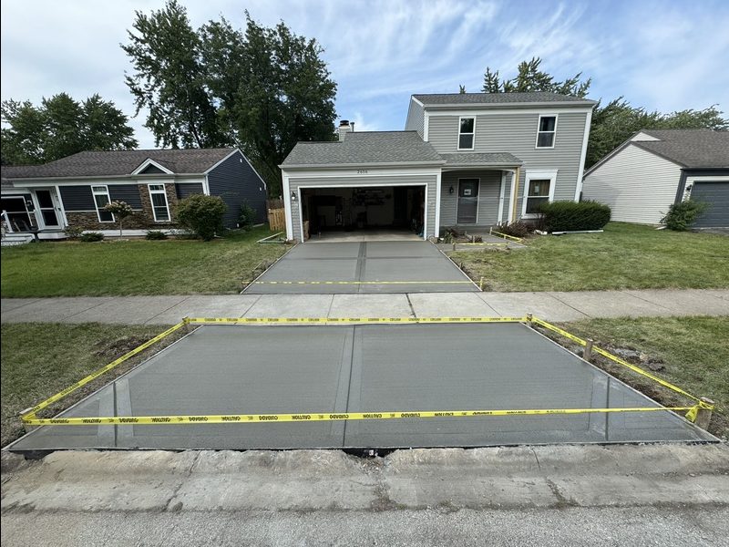 Concrete walkway installation